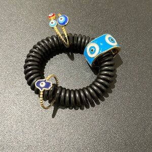 3 three evil eyes accessories rings
